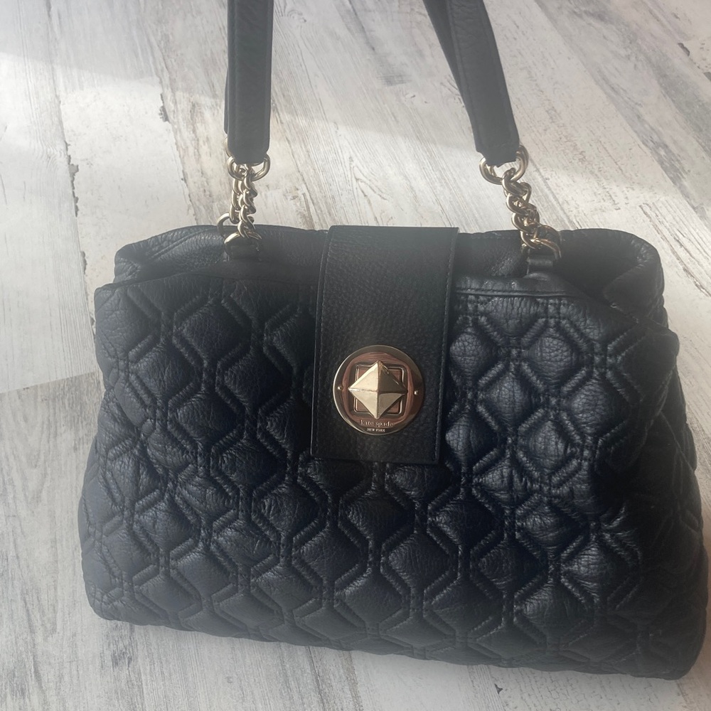 Genuine Kate Spade  NYC Astor Court  Elena Elegant Black Quilted Handbag
